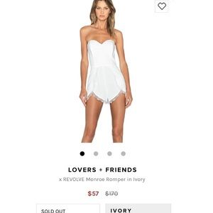 Lovers + Friends Monroe romper in ivory